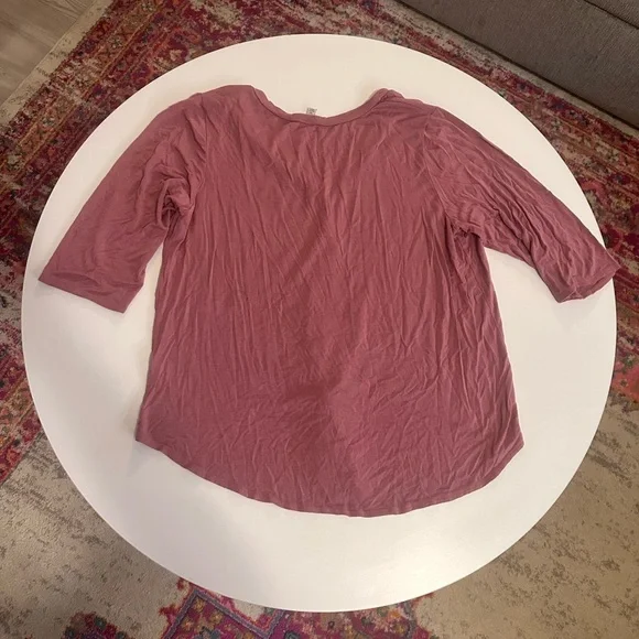 Green Envelope Mauve Button Tie Blouse - Picture 7 of 9